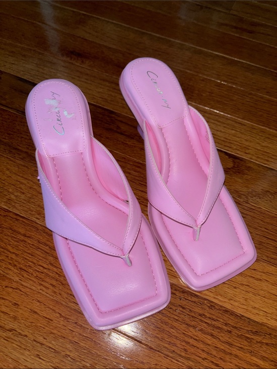 Circus by Sam Edelman Shoes - Circus by Sam Edelman Pink Square Toe Flip Flop Frances Heeled Sandal Size 6.5
